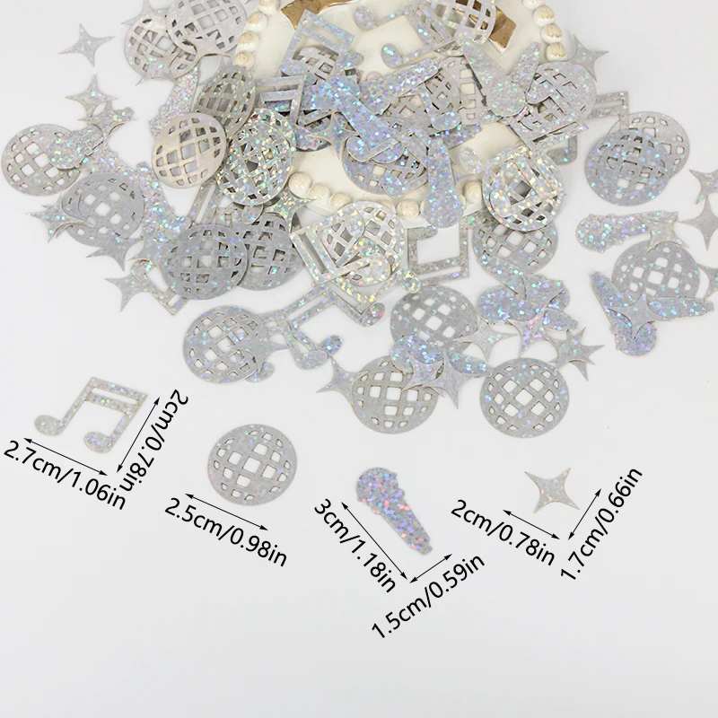 100pcs disco confetti, disco ball and music disco party decorations, wedding, birthday, bachelor party table decorations