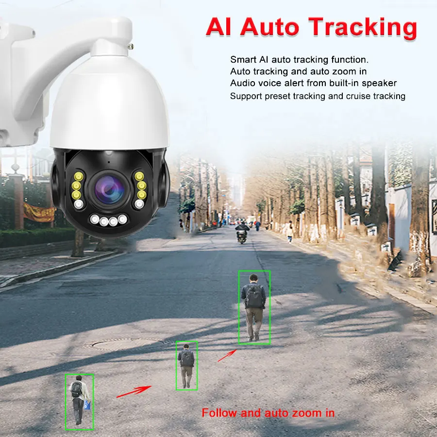 38X Zoom 4K Ai Auto Tracking POE PTZ IP Kamera Outdoor Farbe Nachtsicht 2 Weg Audio CCTV Sicherheit überwachung Kamera 5MP 8MP