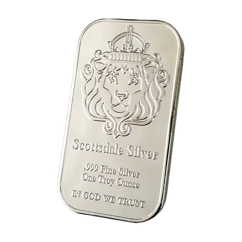 Silver 999 Bar Scottsdale Fine Silver One Troy Ounce Bar Bullion In God We Trust Coin