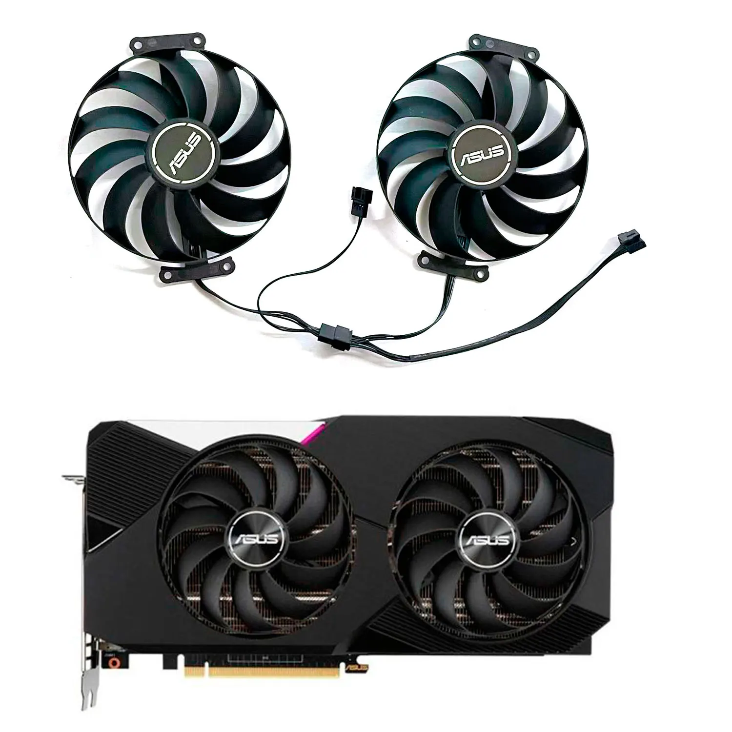 2 Fans Brand New C1010U12S 95mm 7PIN DC 12V 0.45A GPU Fan for ASUS RTX 3070 3060 Ti Dual OC Fan