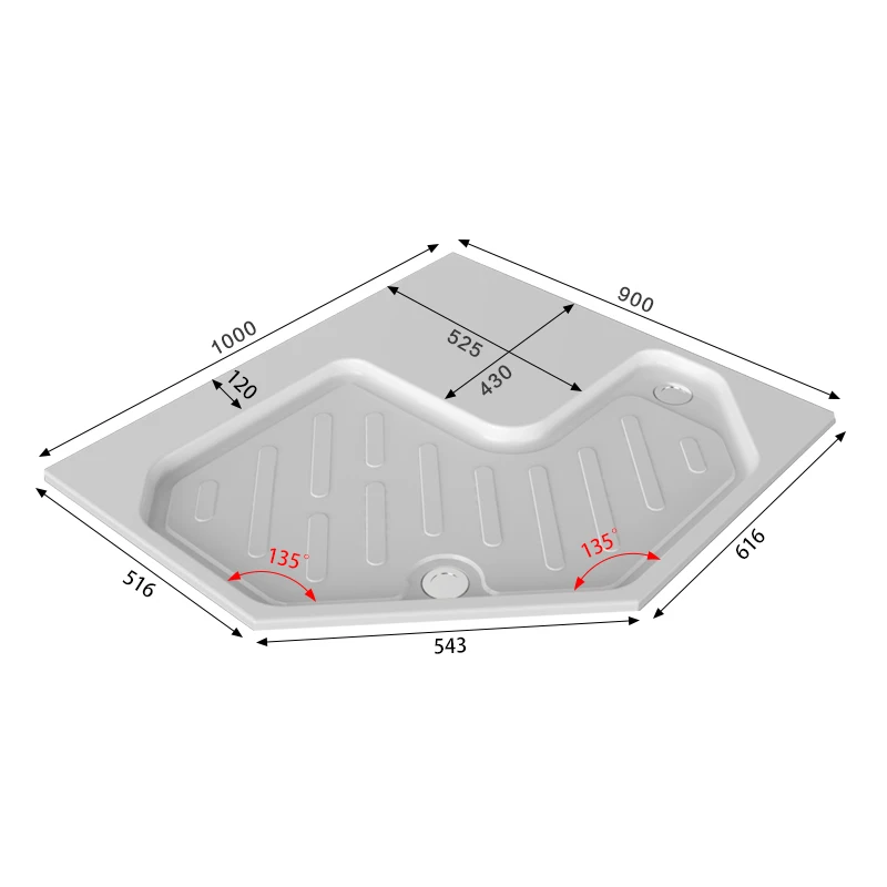 RV Shower Room Chassis RV Toilet Kit Angled Shower Base RV Retrofit Accessories