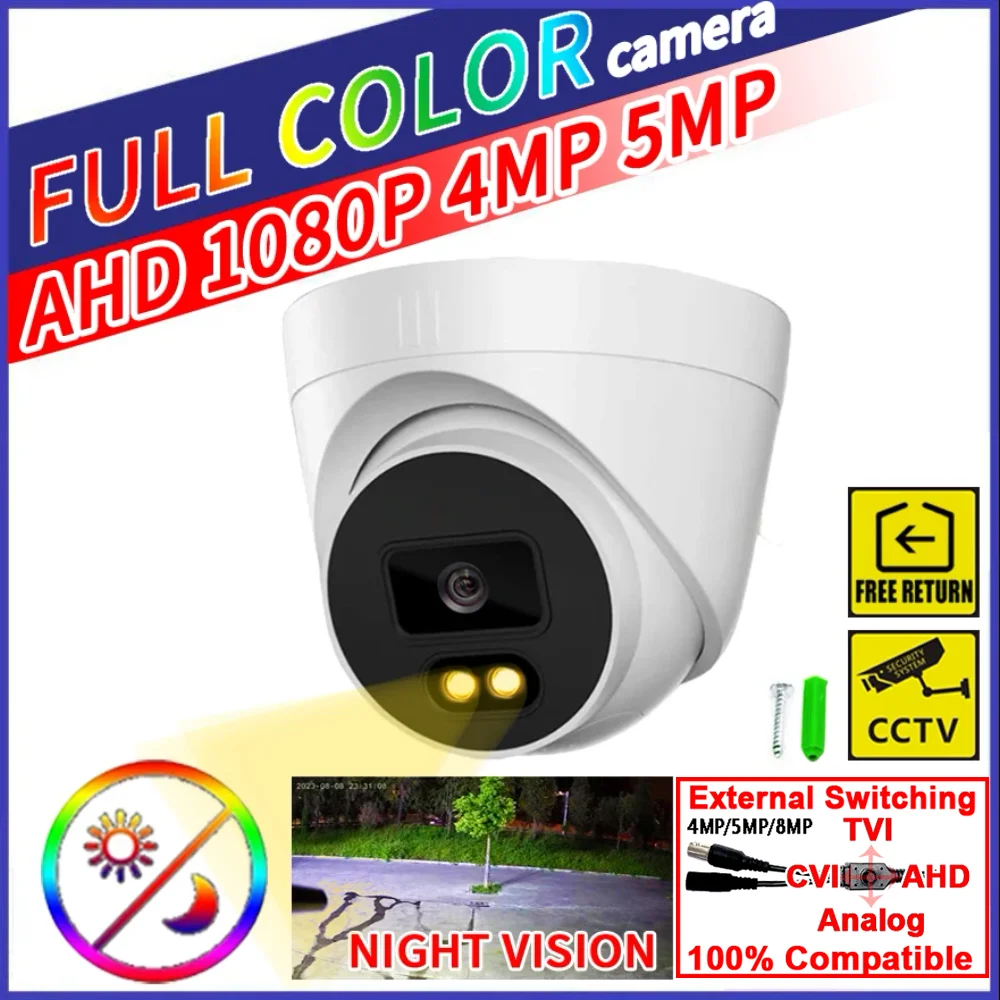 

2K 5MP 24H Full Color Night Vision DVR-XVI-4in1 Signal CVBS/TVI/CVI CCTV AHD Dome Camera Indoor 4MP 1080P H.265 Luminous Digital