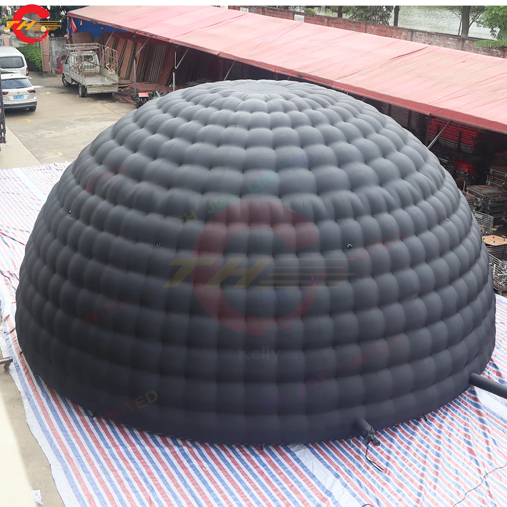 Fast Shipping 10m Dia สีดําเต็นท์โดมพอง Double Layer Igloo สนามหญ้าเต็นท์สําหรับขาย