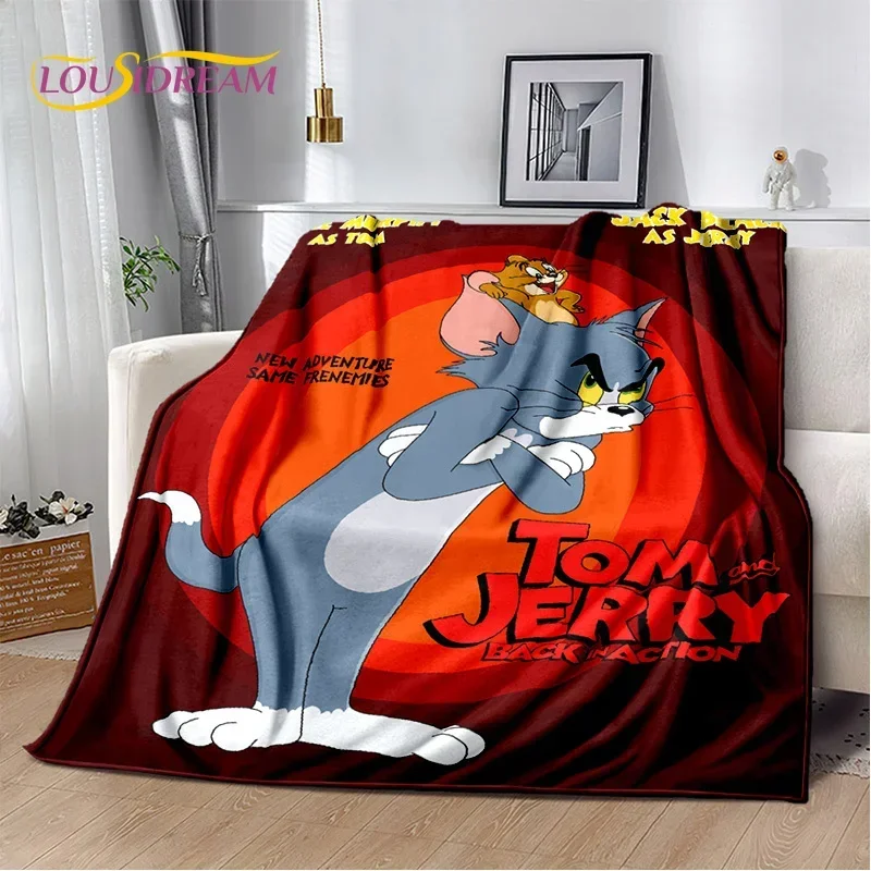 3D Mouse T-tom and Jerry HD Cartoon Soft Blankets,Keep Warm Throw Blanket Comfortable for Picnic Beds Sofa Home Bedroom Kid Gift