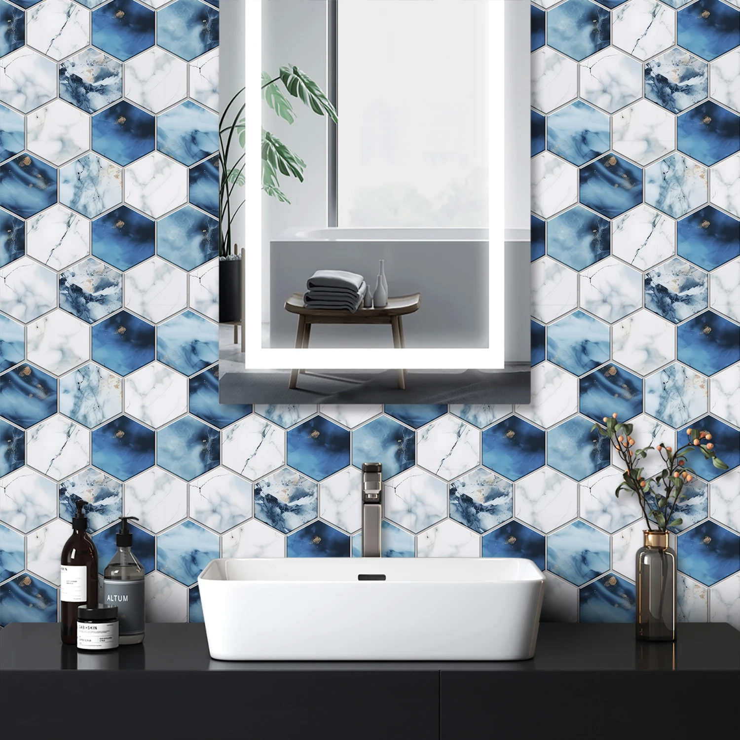 ملصقات جدارية رخامية سداسية ال - مراجعة Home Bar Sink وسعره