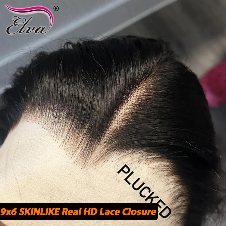 

Волосы Elva Bye Knot 9X6 HD Кружевная застежка Предварительно выщипанные прямые застежки из человеческих волос Мини-одинарный узел HD Кружева с расплавленными все кожи