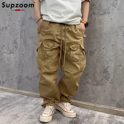 Supzoom New Arrival Hot Top Fashion Loose Cotton Pockets Selling Brand Overalls Multi Bag High Street Casual Winter Cargo Pants