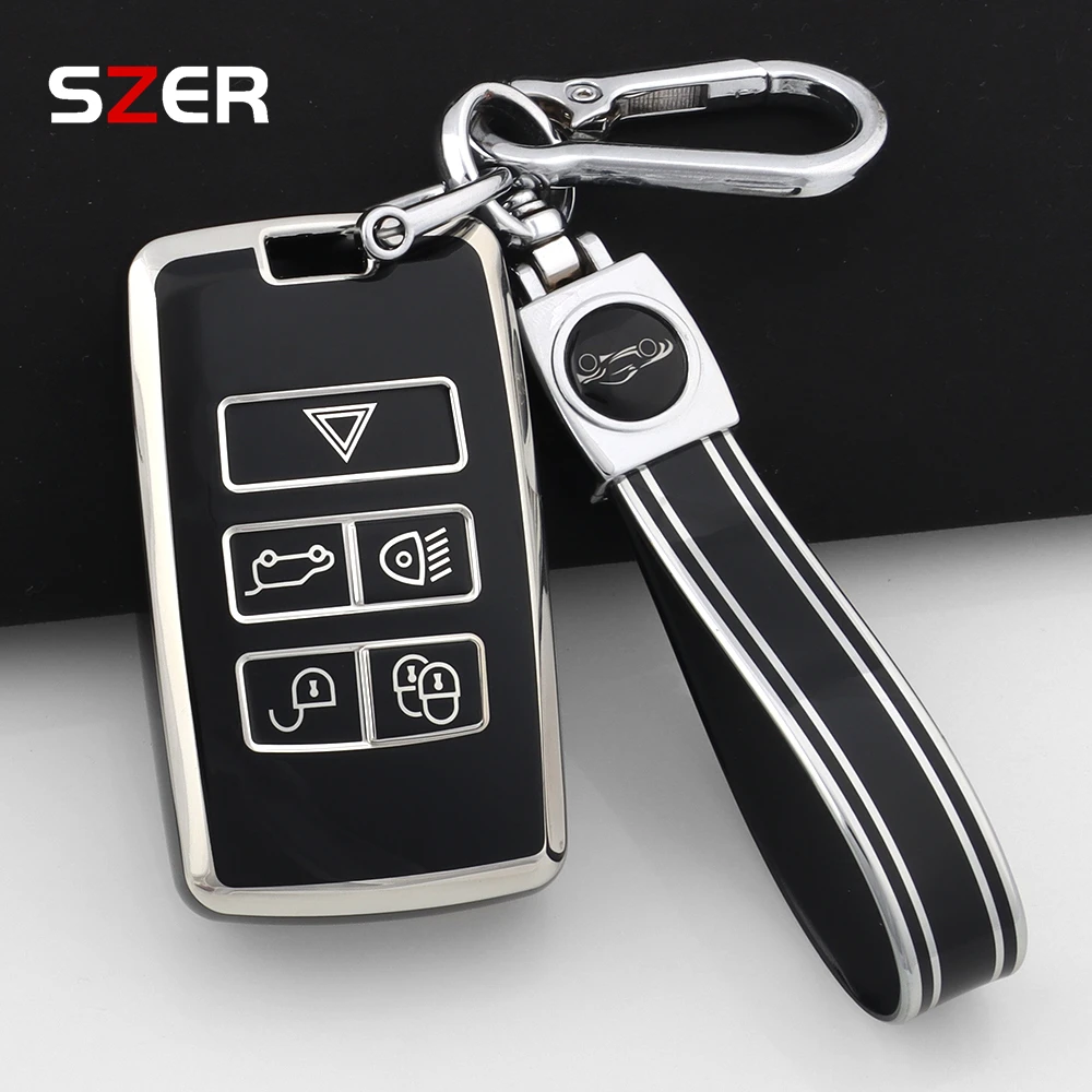 Fashion TPU Car Key Case Cover Fob Keychain Shell For Land Rover Range Rover Discovery 5 Sport 2018 For Jaguar XEL E-PACE 2019