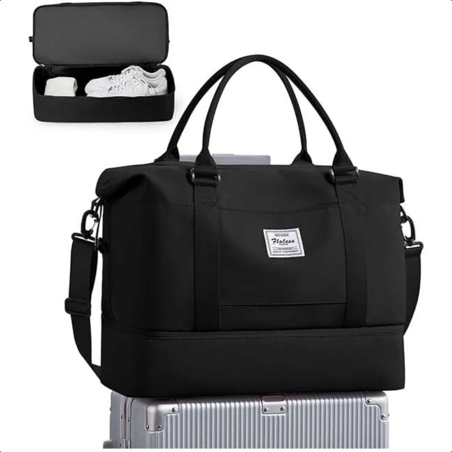 

Travel Duffel Bag Sports Tote Gym Bag Shoulder Weekender Overnight Bag for Women