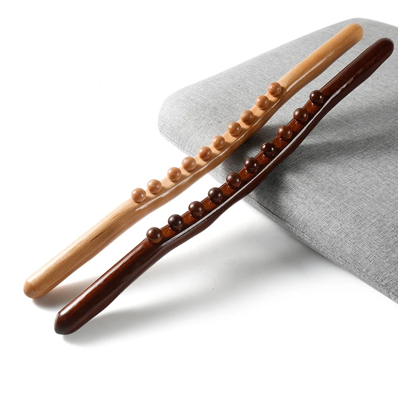 

Massage Stick Beech Wood Massage Stick for Back Therapy Universal Tendon Massager Guasha Scraping Relaxing Point Treatment Tool