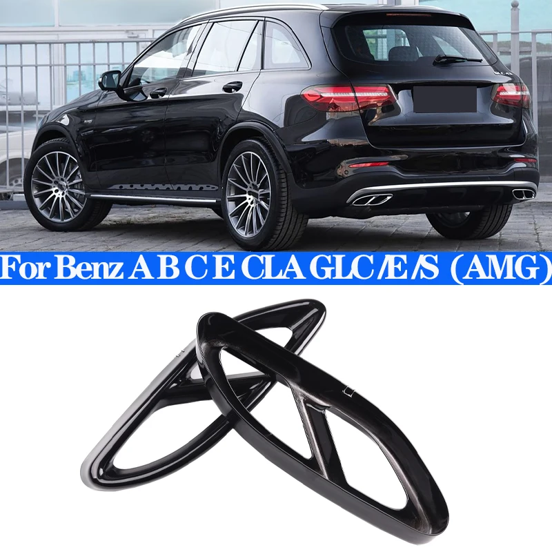 

1 Pair Stainless Steel Car Tail Throat Trim Frame Cover For Mercedes Benz A B C E CLA GLC GLE GLS W176 W246 W205 W213 W212