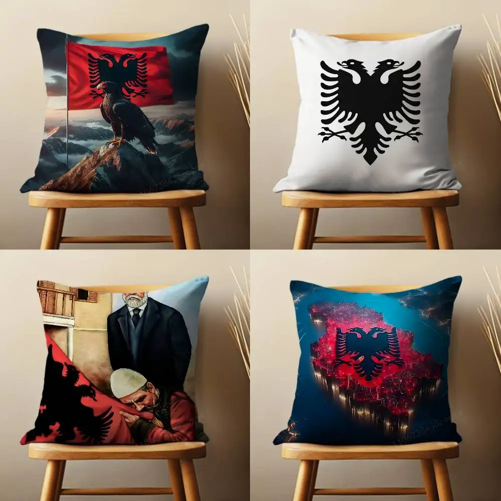 

Albanians Art Albania Flag Throw Pillow Case Living Room Sofa Cushion Cover For Home Bedroom Decoration And Protector