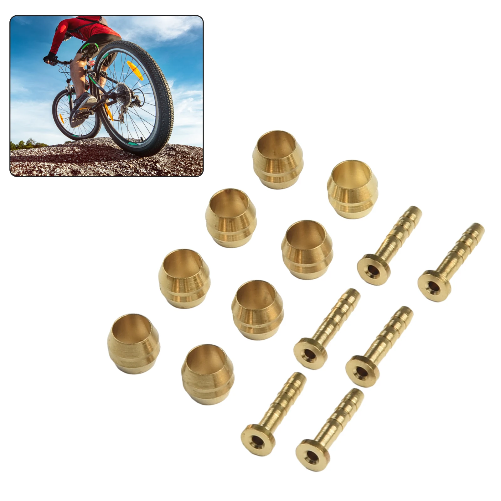 60Pcs/set Connecting Insert Brake Hose Olives Brass For Magura BH90 BH59 High Hardness No Oil Leakage For Hydraulic Disc Brake