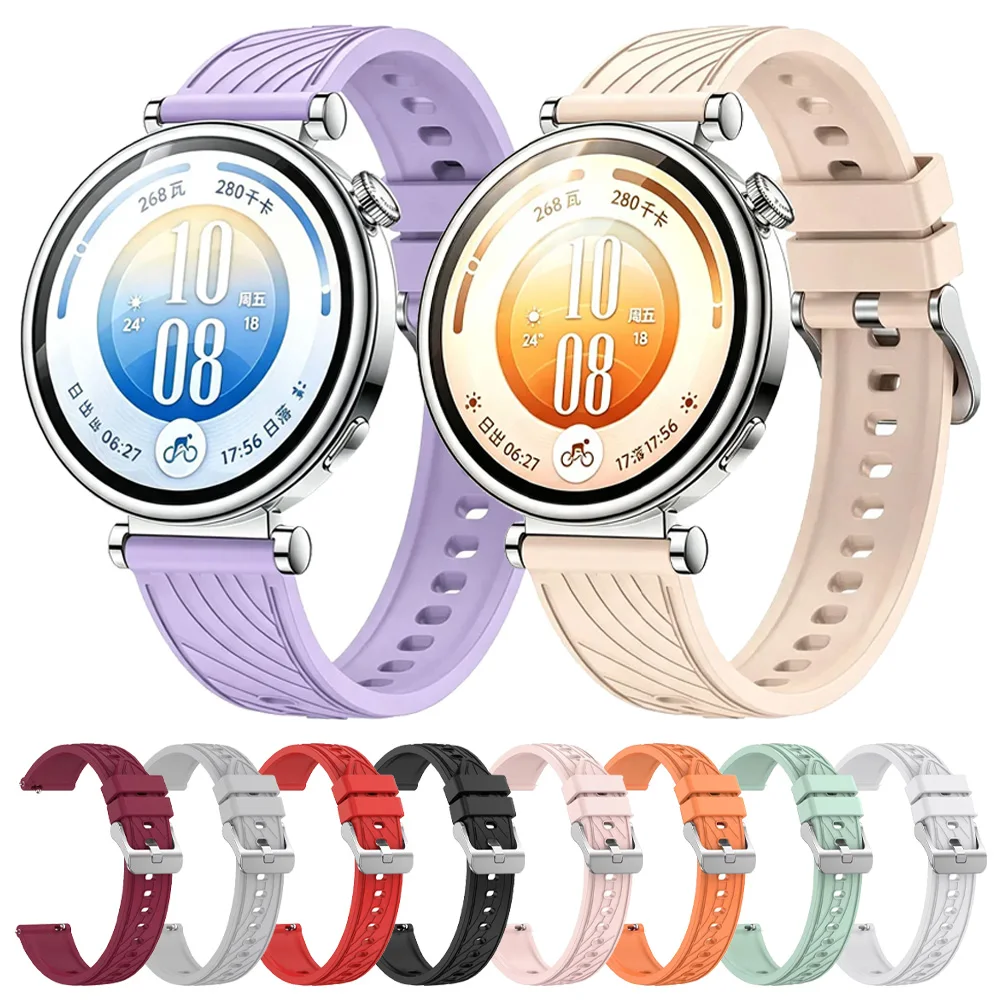 18mm Silicone Strap For Huawei Watch 5 42mm/GT 7 GT6-5-4 41mm Adjustable Band Bracelet For Huawei Watch GT5 Pro 42mm Accessories
