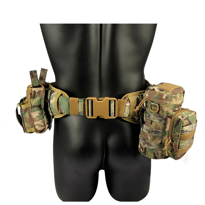 Outdoor Camouflage Multi-functional Five-piece Tactical Waist Wrap Combination Belt Accessories Bag Fanny Pack Sunwear Bag