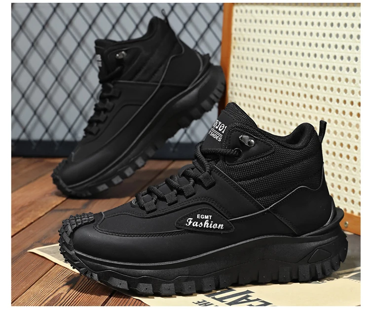 Herren-Outdoor-Wanderschuhe mit Farbblockdesign, bequemem Futter, flexibler, rutschfester, gezahnter Außensohle, hervorragendem Halt, geeignet für Outdoor-Wanderungen, Freizeitaktivitäten, Bergsteigen und Camping. – Detail 25