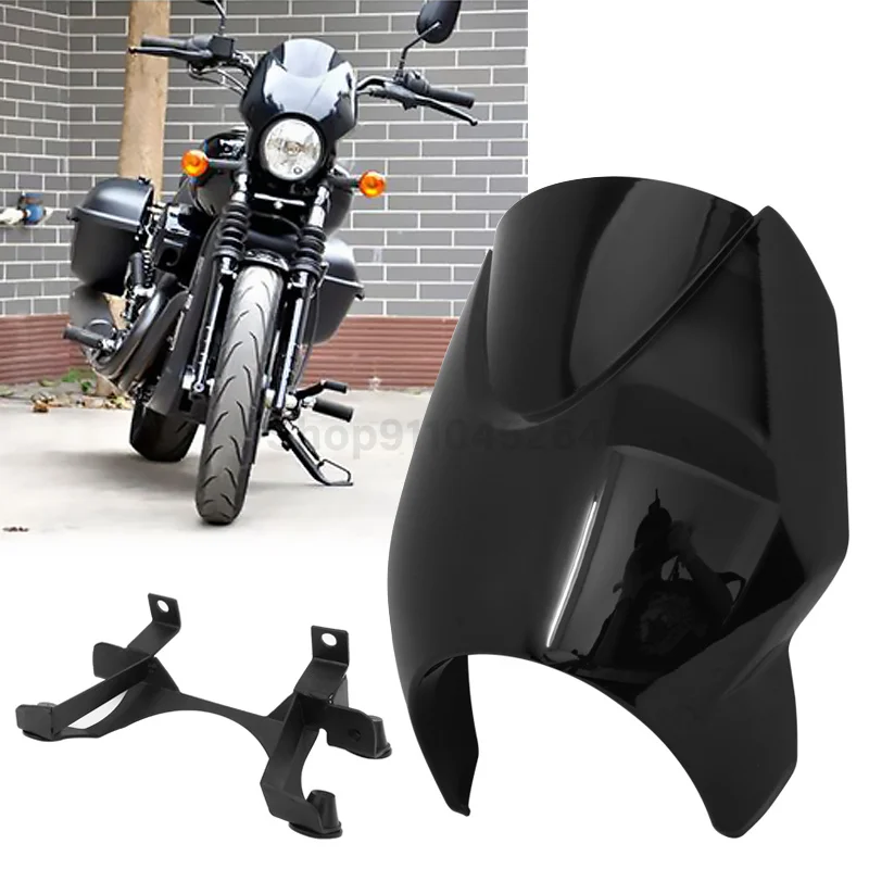 

For Indian Scout 2015-2022 Motorcycle Front Headlight Fairing Black ABS Head Lamp Outer Windshiled Cover Motocross Accessories