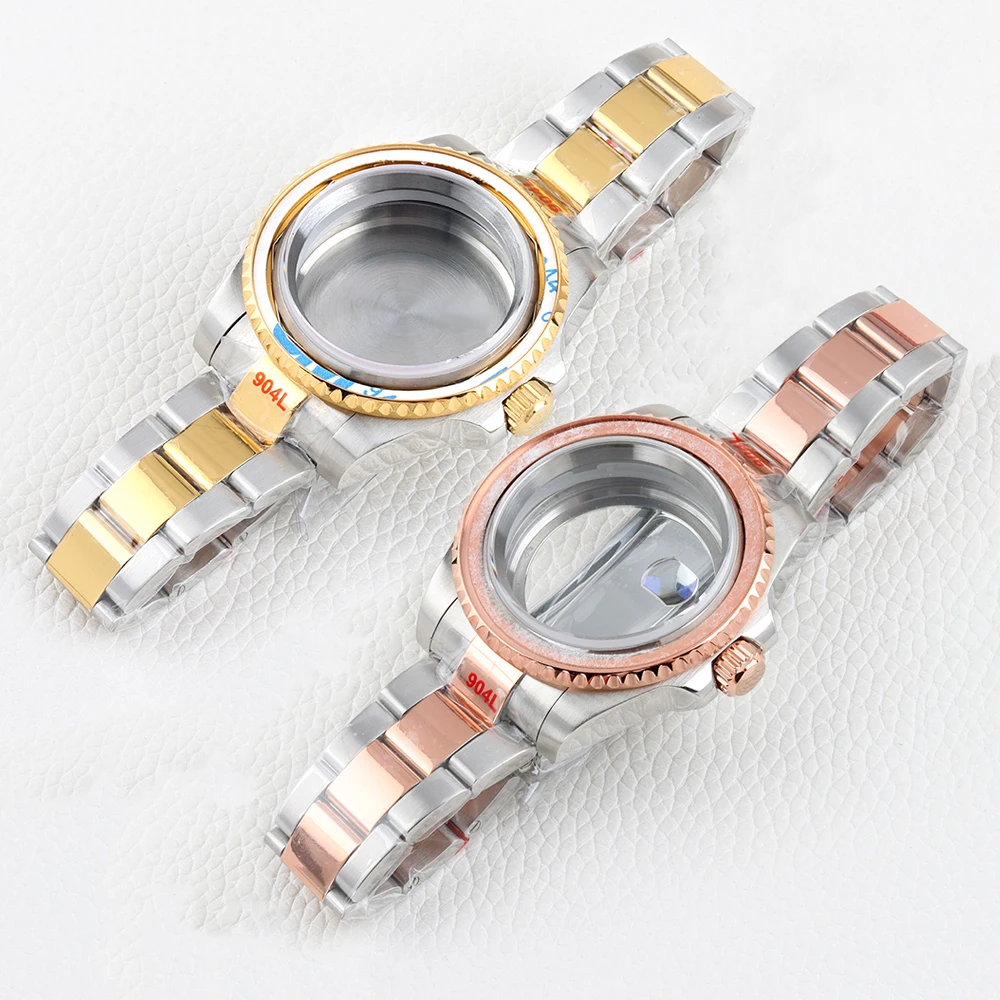 

Gold/Rose Gold 40mm Watch Case 20mm Stainless Oyster Polished Strap for Submariner 28.5mm Dial NH34 NH35 NH36 NH38 Movement