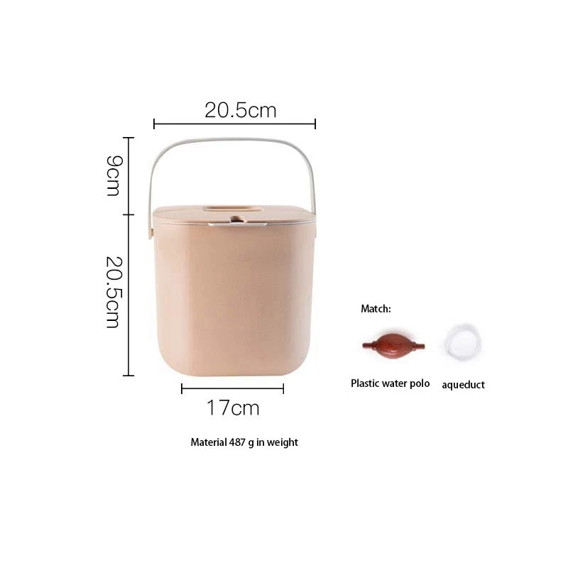 2Pcs Compost Bin for Everyday Organic Waste with Lid in the Kitchen Odor Removable Liner-A79M