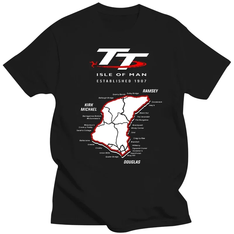 Cool Isle of Man TT Map T Shirts Pure Natural Cotton Man's Clothing Women's 2026 Summer T-Shirt Car Racing Enthusiast T-shirt