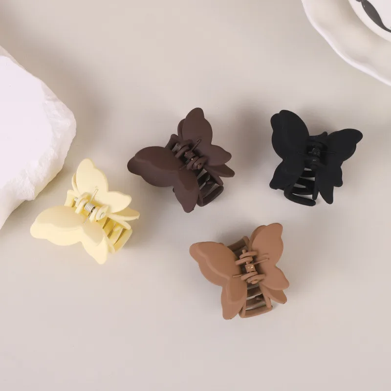 Fermaglio per capelli con fiocco in resina da 4 cm, clip per afferrare in tinta unita da donna, accessorio per capelli con forcina per capelli semplice e opaca