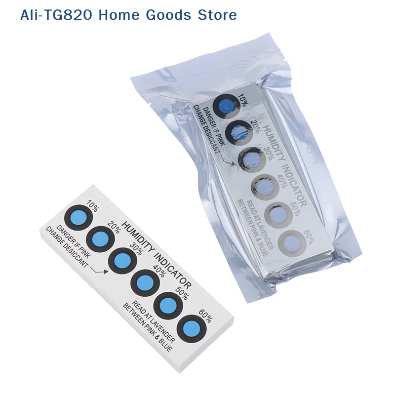 [TG820]50 Pcs for testing 10%-60% humidity in closed containers Test paper card Blue six-point humidity indicator card