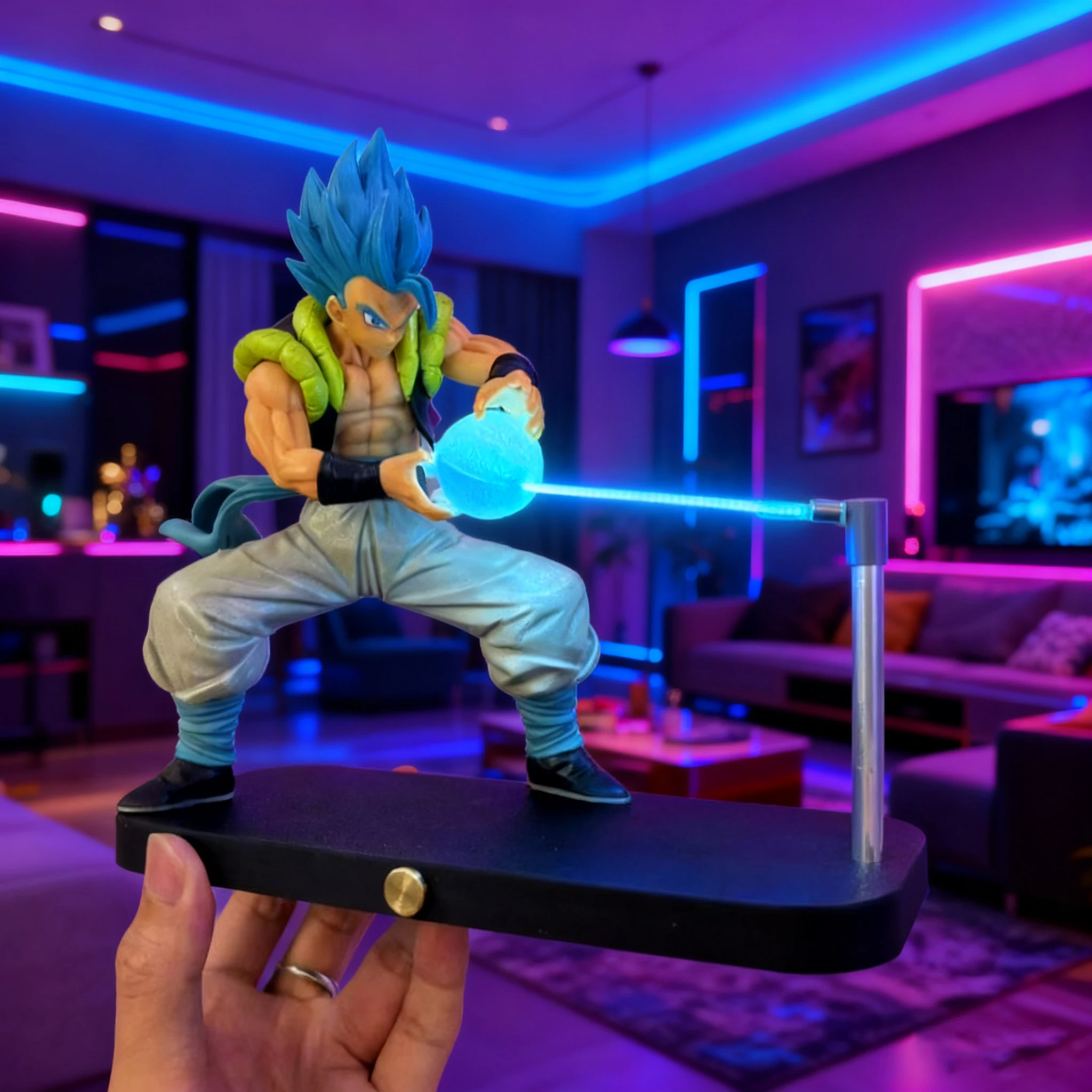 Перезаряжаемая лампа Dragon Ball Gogeta Anime Gogeta Ligh Son Goku Light Модель лампы Kakarotto Kamehameha Wave Магнитный орнамент