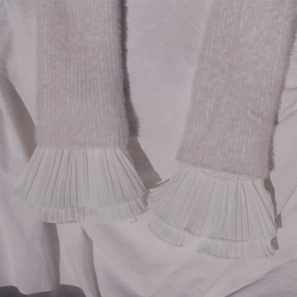 1Pair Spring Autumn Gloves Scar Cover Sweater Decorative Fake Sleeve Lace Cuffs Ruffles Elbow Sleeve Detachable Sleeve Cuffs