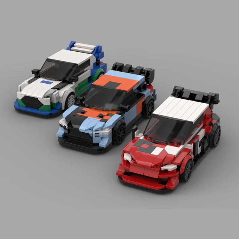 Speed Racing Car Model MOC Building Bricks Rally Car Bundle Modular Technology Gifts Holiday Assemble Children Toys Suit