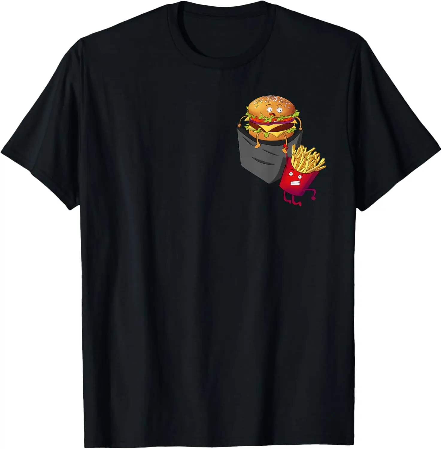 Fast Food in der Tasche – Fries Burger Pommes Frites Potato T-Shirt