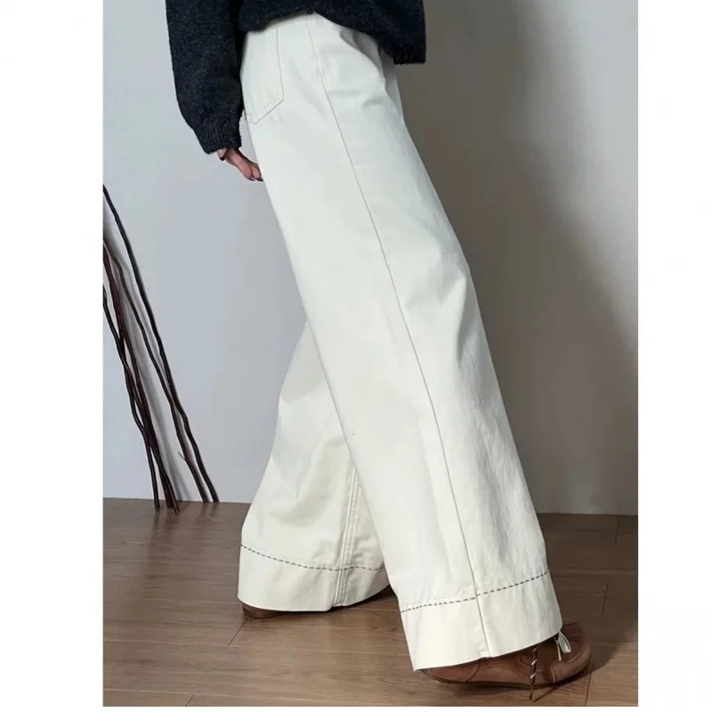 2025 خريف شتاء هاراجوكو شيك نمط ياباني مريح جينز دنيم فضفاض