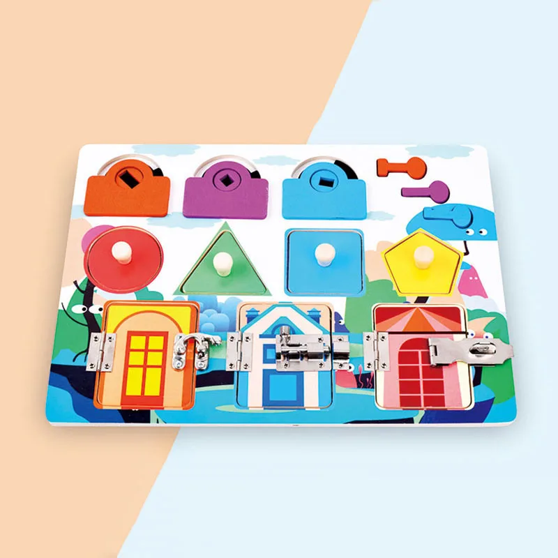 New Early Education Toy Intellectual Science Puzzle Educational Box Toy Game Unlock Buckle Lock Shape Recognition Gifts Children