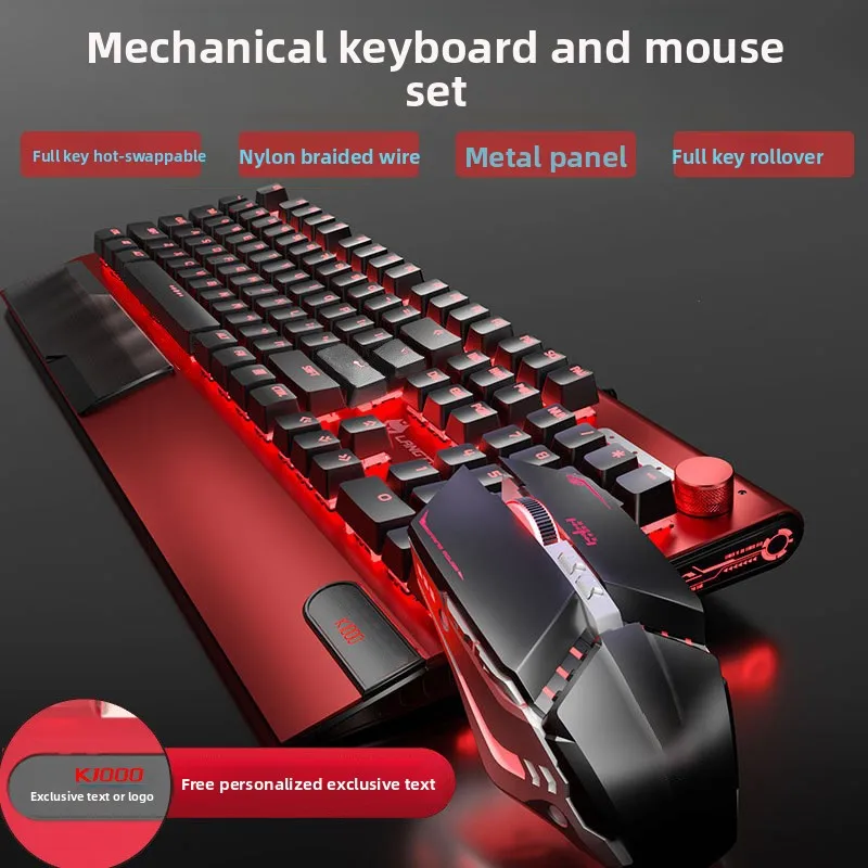 Key Wired Mechanical Gaming Keyboard Aluminum Panel Hot Swappable Blue Switch Rgb Backlight Braided Cable Desktop Pc Esports