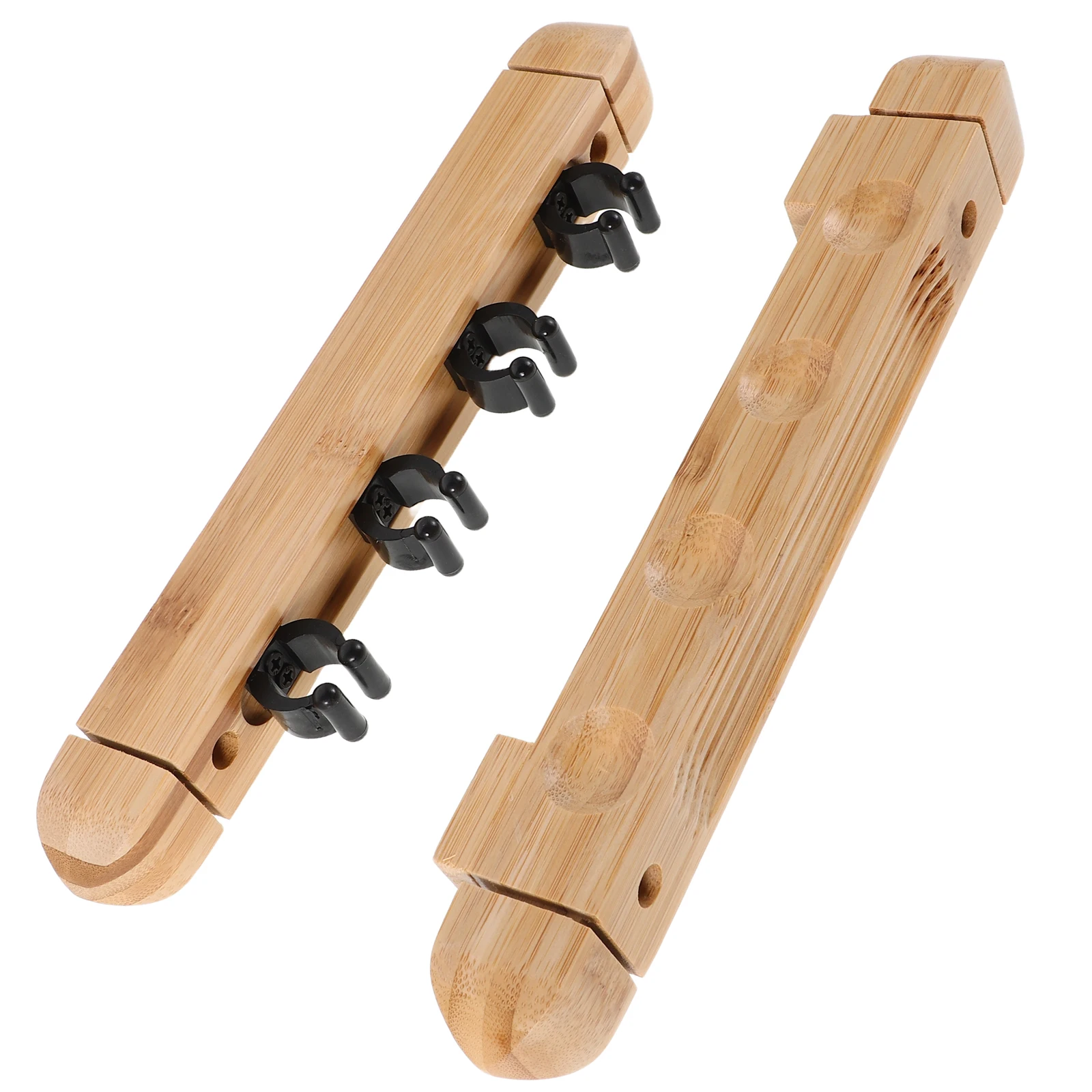 

1 Set Wall Mounted Solid Wood Billiard Cue Rack 4 Holes Pool Stick Holder Organizer Roman Style Durable Scratch Resistant For