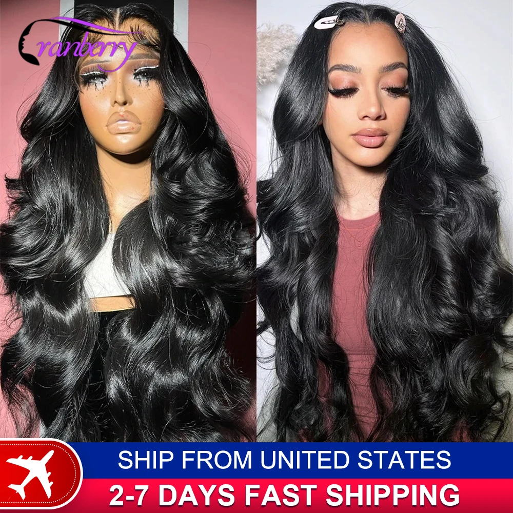 Human Hair Lace Wigs Remy Brazilian Transparent Body Wave 13x4 Lace Frontal Wig 180% Density Cranberry Hair 13x4 Lace Front Wig