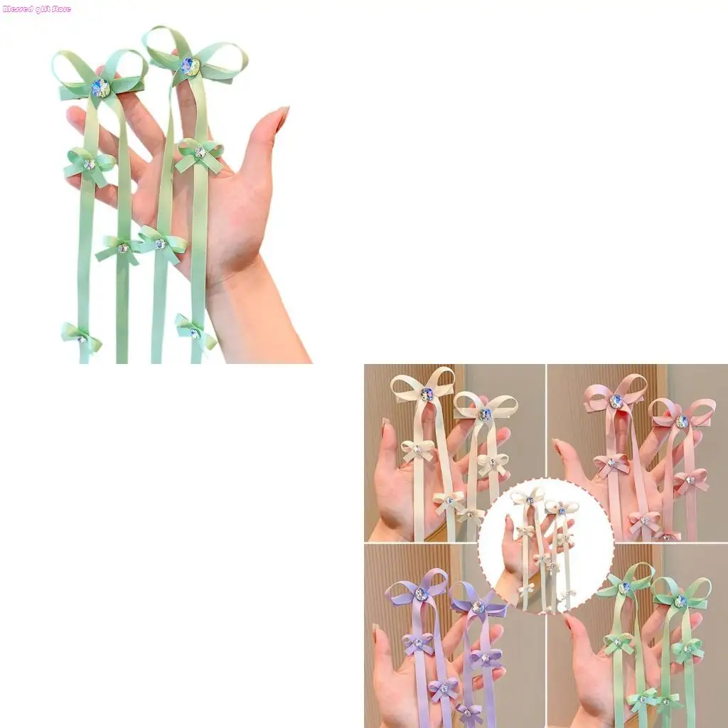 D0JC 1 Pair Soft Fabric Kids Hair Bowknot Tied User Friendly Braided Design Headdress