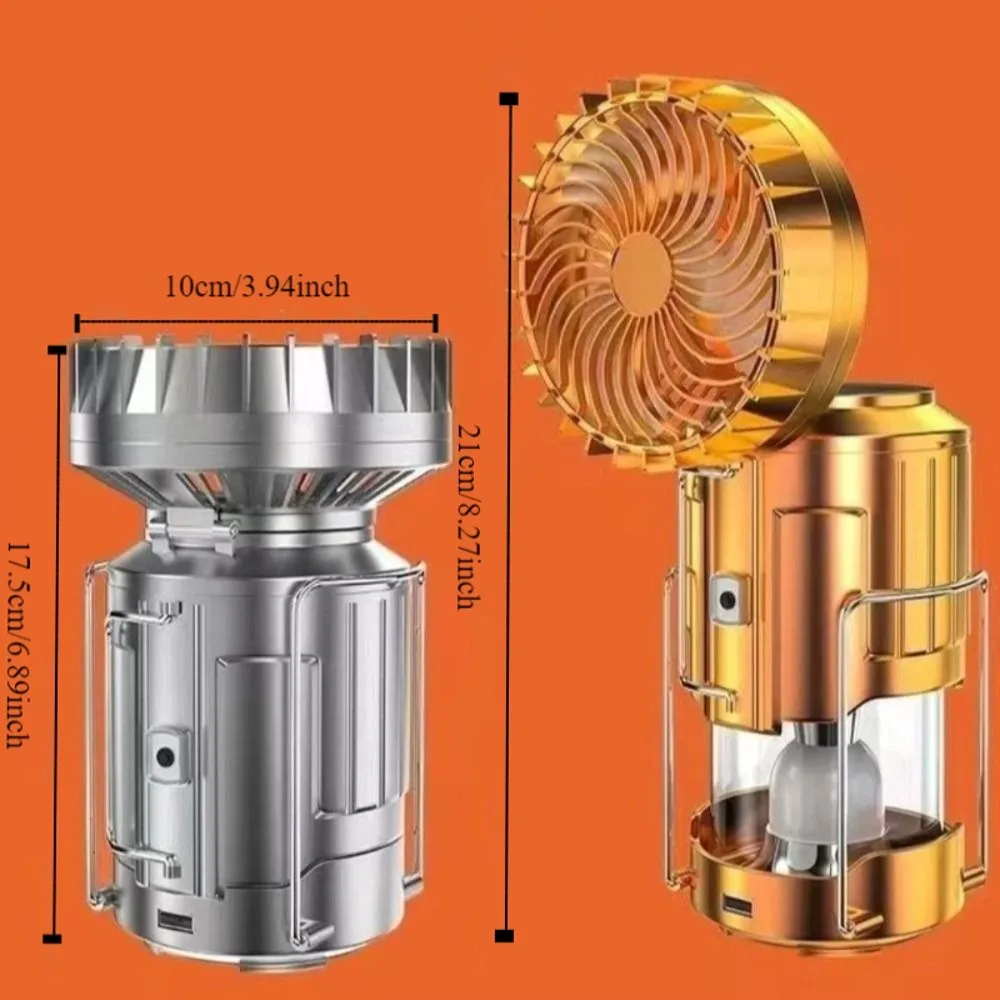 تعمل بالطاقة الشمسية فانوس التخييم المحمولة USB شحن مروحة كهربائية محمولة 5 واط لمط قابلة للشحن مصباح ليد التخييم #6