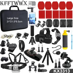 KFFTWWX Accessories Kit for Gopro Hero 13 12 11 10 9 Black 8 7 6 5 4 3 Tripod Mount for SJCAM DBPOWER AKASO EKEN Osmo Action