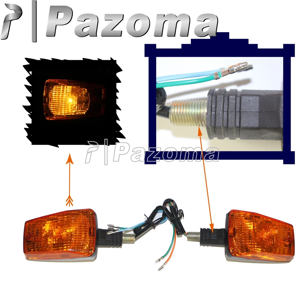 1 Pair Motorcycle Front&Rear Turn Signal Lamps Amber Filaments E3 Emark Blinker Indicators Signals Light Lighting For MZ ETZ 251