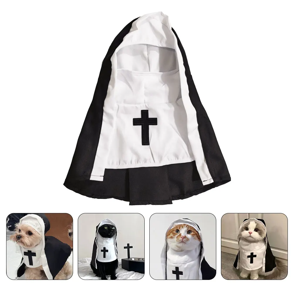 

Pet Cat Dog Nun Costume Cute Funny Halloween Christmas Festival Holiday Cosplay Outfit Small Medium Pets Holiday Dress Up