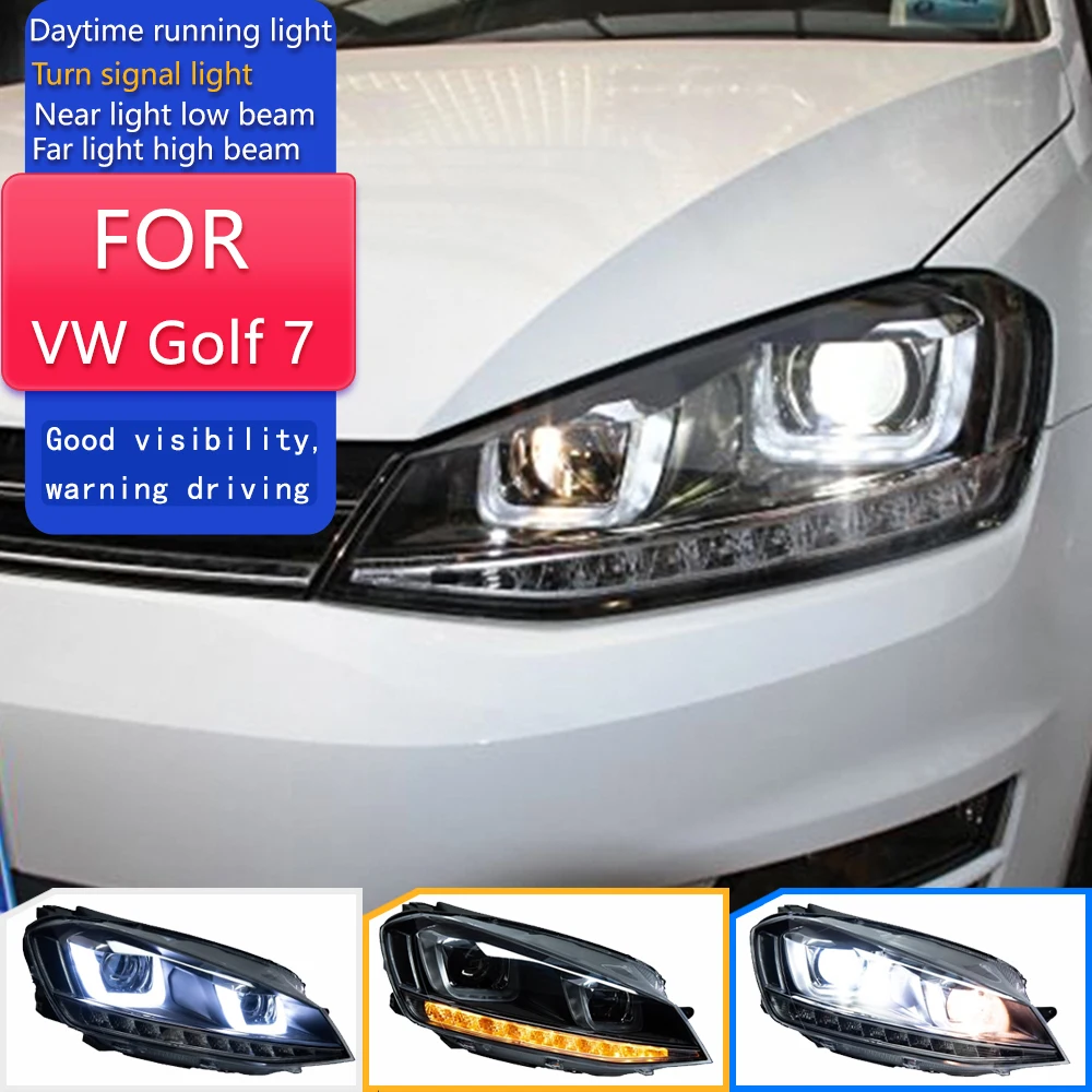 

Стайлинг автомобиля для VW Golf 7, фары Golf7, светодиодные фары GTI Design DRL, скрытая фара, ангельские глазки, биксеноновые аксессуары