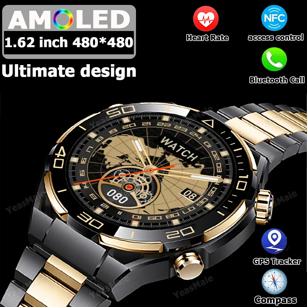 Neue Luxus SmartWatch Männer 4 GB ROM Bluetooth Anruf NFC Kompass GPS Stimme Assistent Frauen