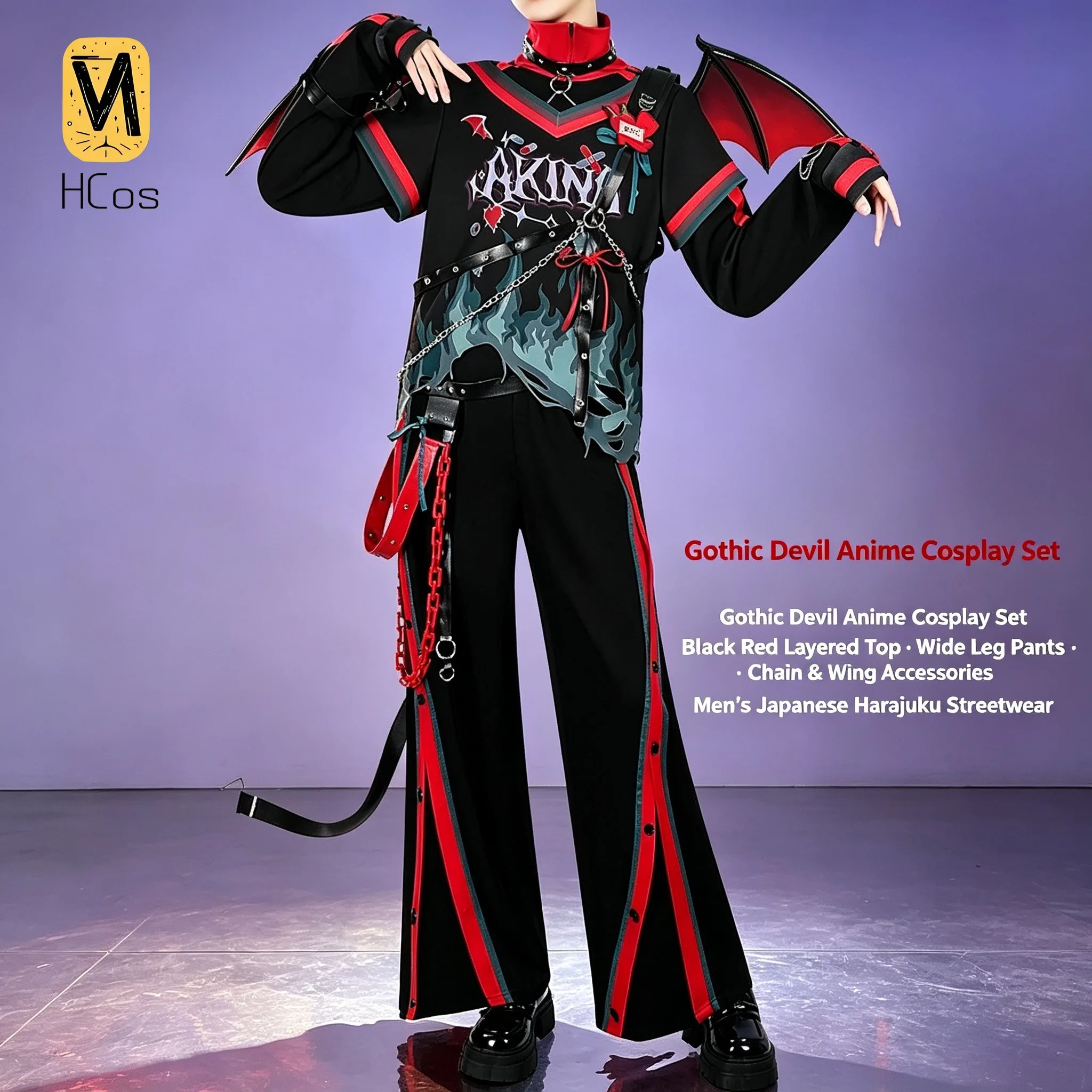 Costume de cosplay complet VTuber Saegusa Akina, version cauchemar diabolique, tenue de personnage de streamer virtuel, combinaison C pour Halloween, tenue HCos