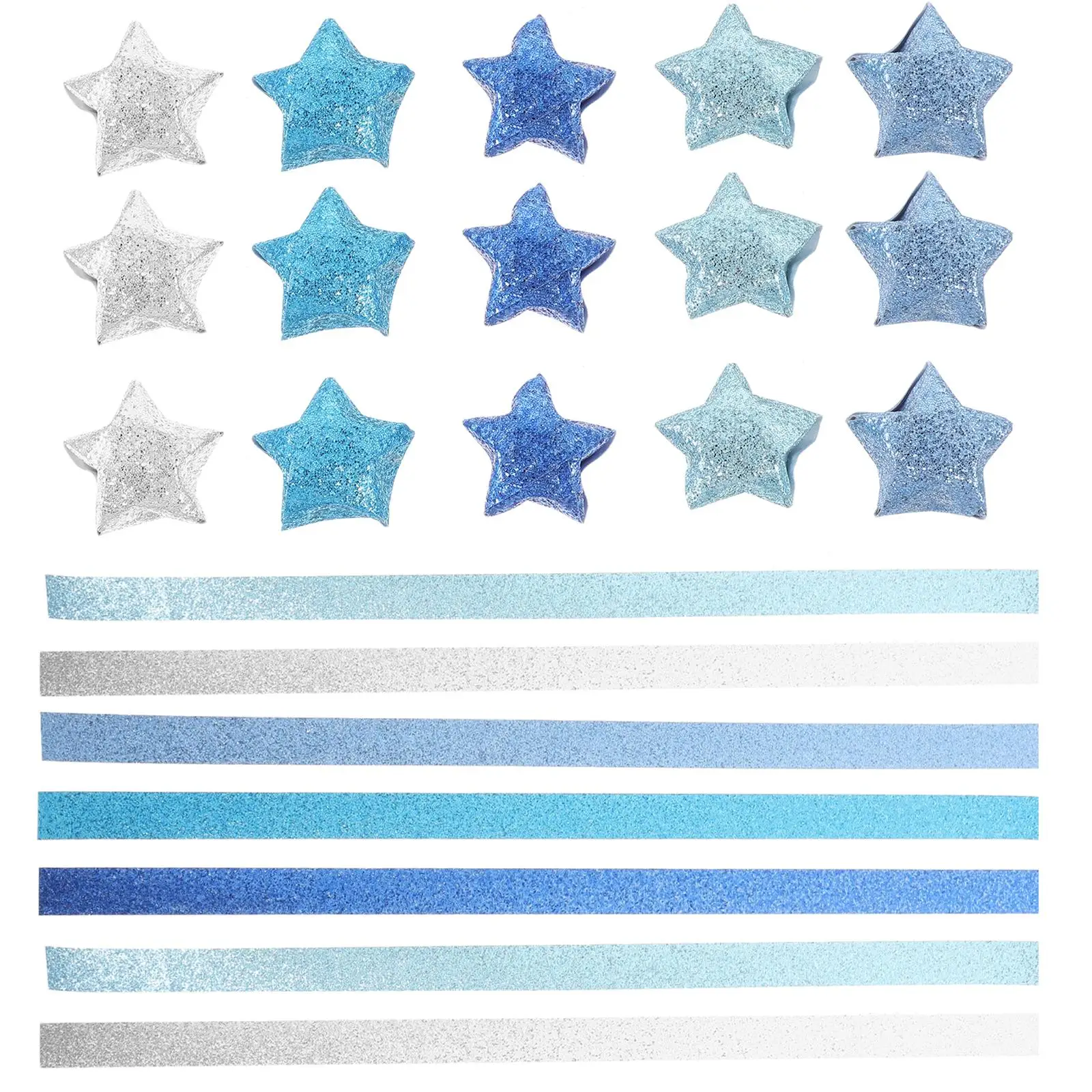 

200 Pcs Origami Lucky Star Material Paper Traditional Shapes Exquisite DIY Crafts Flash Drilling Strip Papers for Children