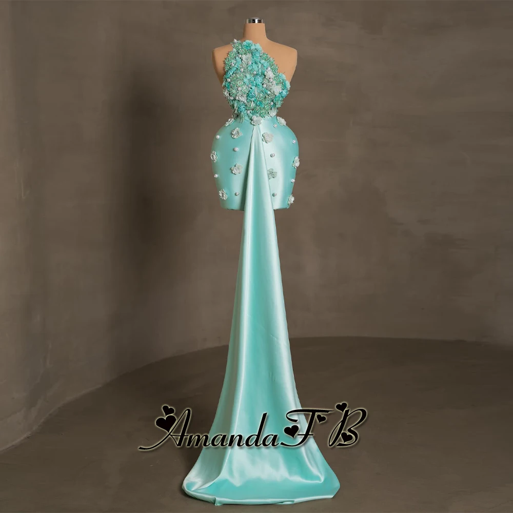 أماندا فساتين العودة للوطن الساتان الفاخرة مع الزهور واللؤلؤ وأحجار الراين فساتين حفلات الكوكتيل فيستدوس دي فييستا حسب الطلب