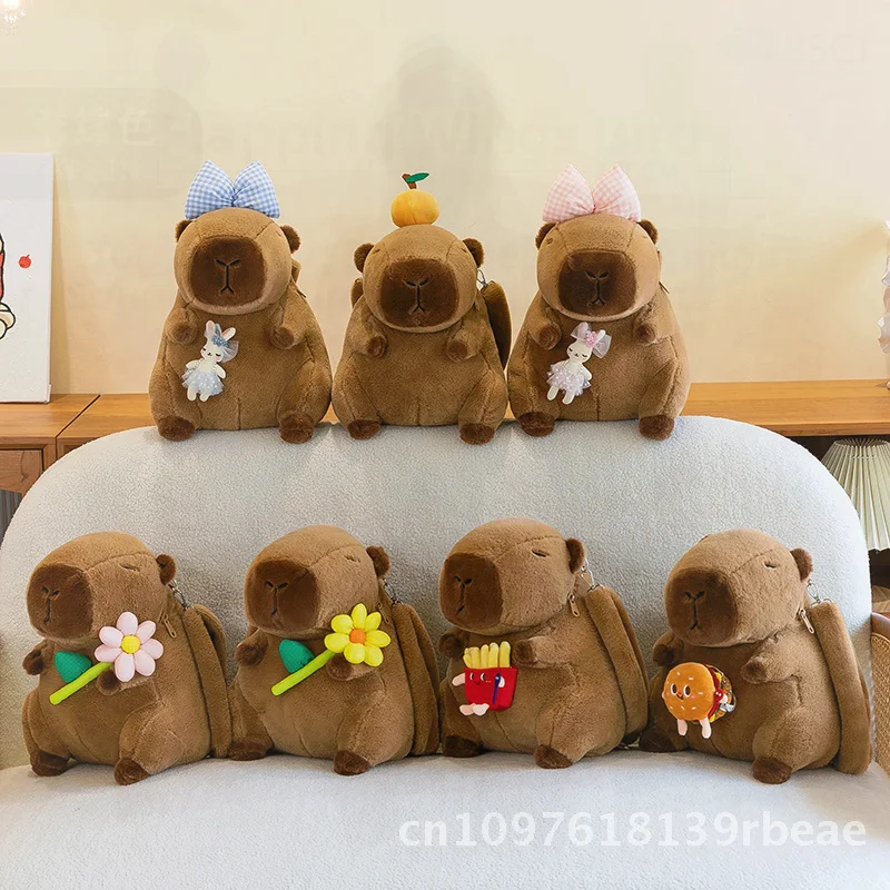 

Capybara Plush Backpack for Girls Ugly Cute Doll Kapibara Design Hamburger Fries Capybara Capybara Fries Capybara Plushie
