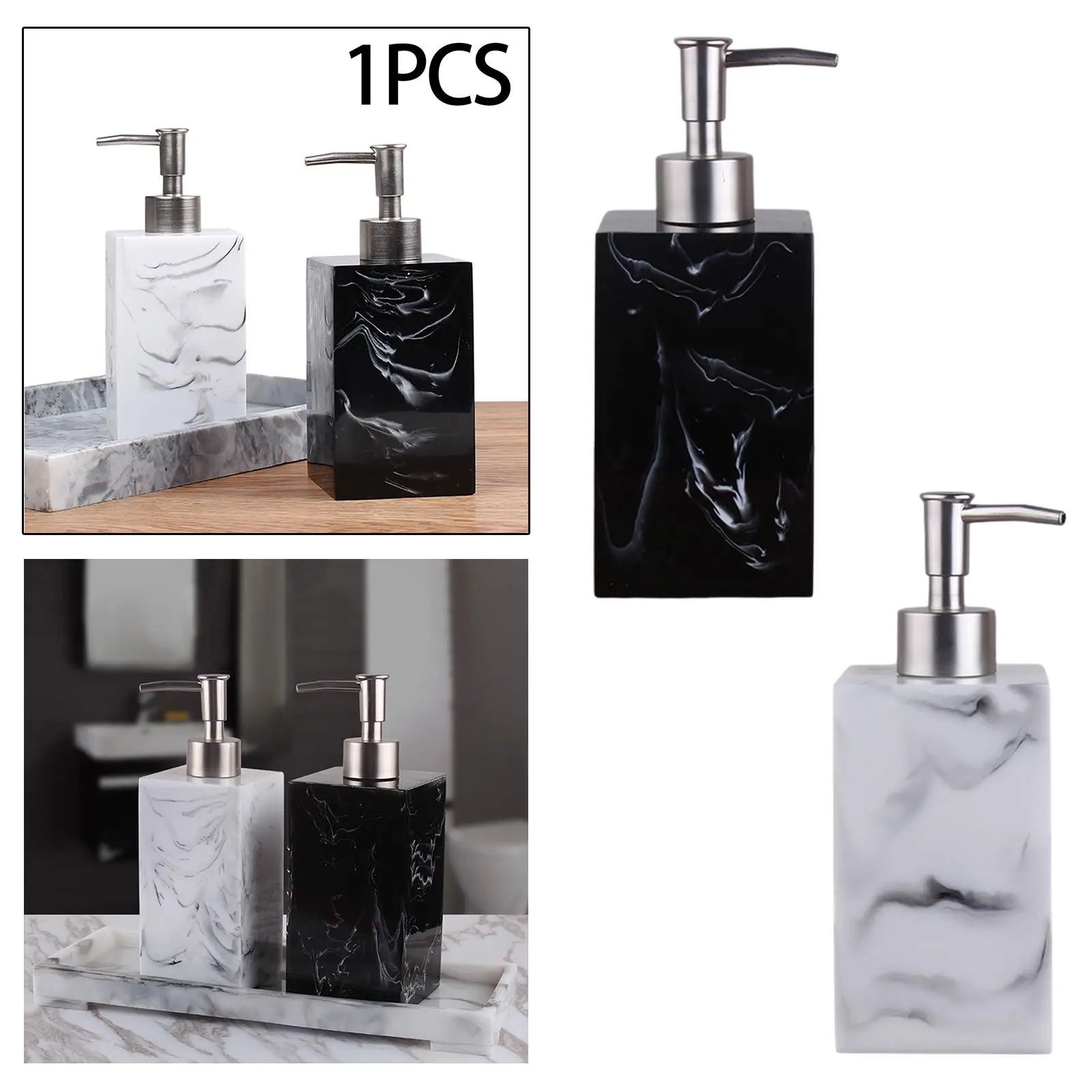 Marble Texture Soap Dispenser Bathroom Liquid Container Durable Salon Dispenser for Laundry Room Home Kitchen Hotel Bathroom