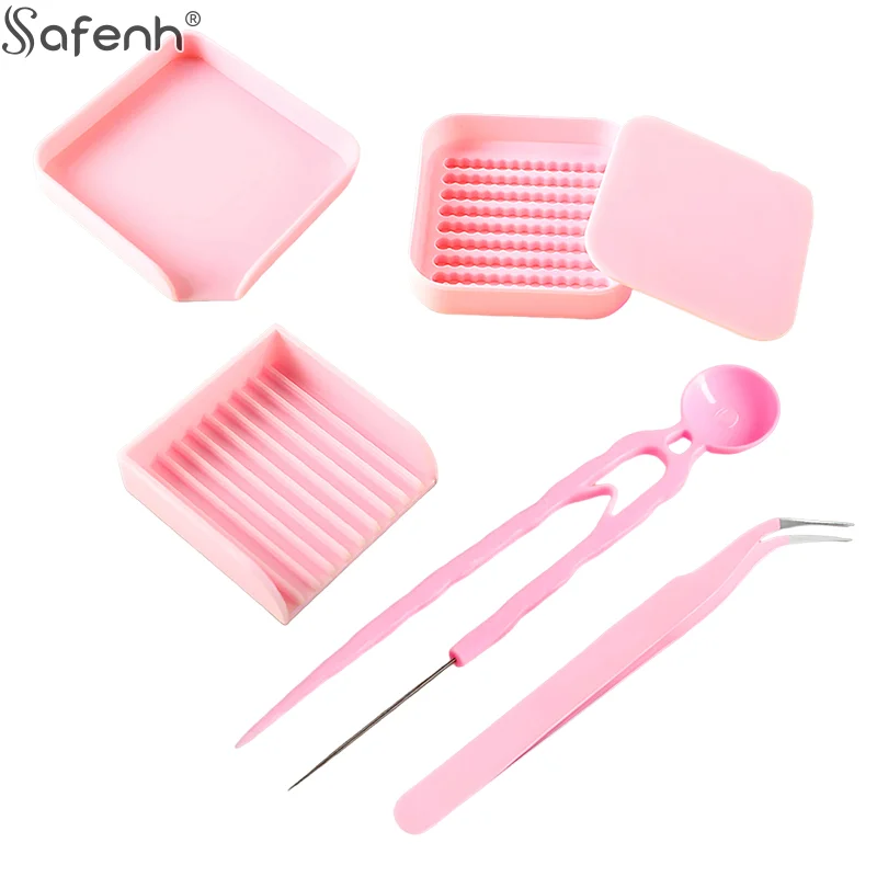12pcs/set Pink Tweezers Hama Beads Clip Handmade DIY 2.6mm Tool Artifact Pen Needle Shovel Plate Tweezers For Hama Beads Tools