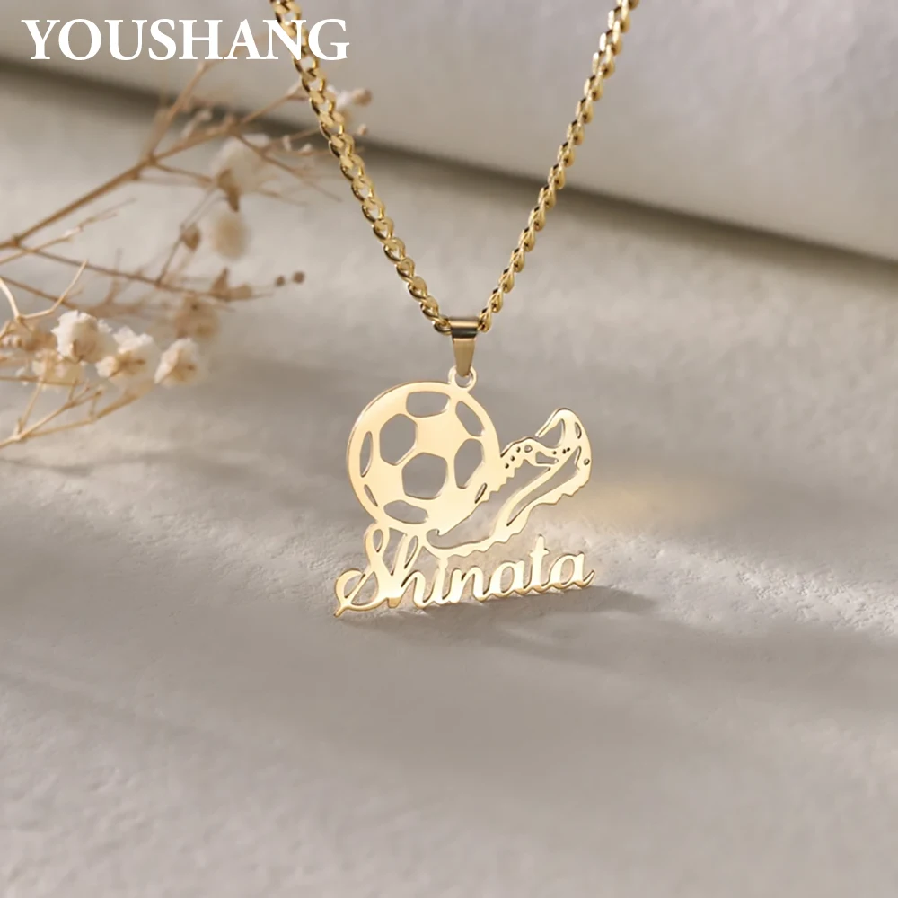 YOUSHANG مخصص لكرة القدم الرياضة نمط اسم قلادة الرجال الفولاذ المقاوم للصدأ شخصية قلادة عيد ميلاد مجوهرات هدية #6