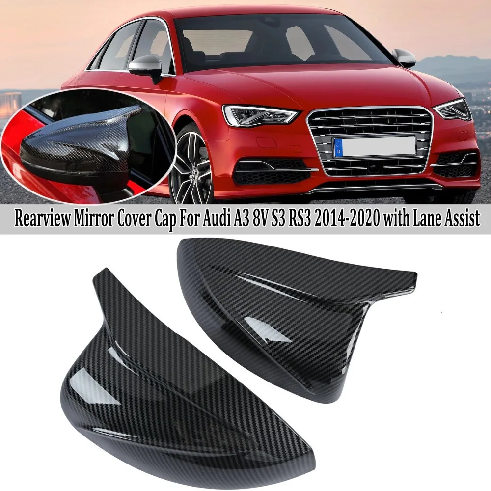 

1 пара зажимов для бокового зеркала с упором полости, углеродное волокно OEM 8V0857527E 8V0857528E, подходит для Audi A3 S3 RS3 2014-2020